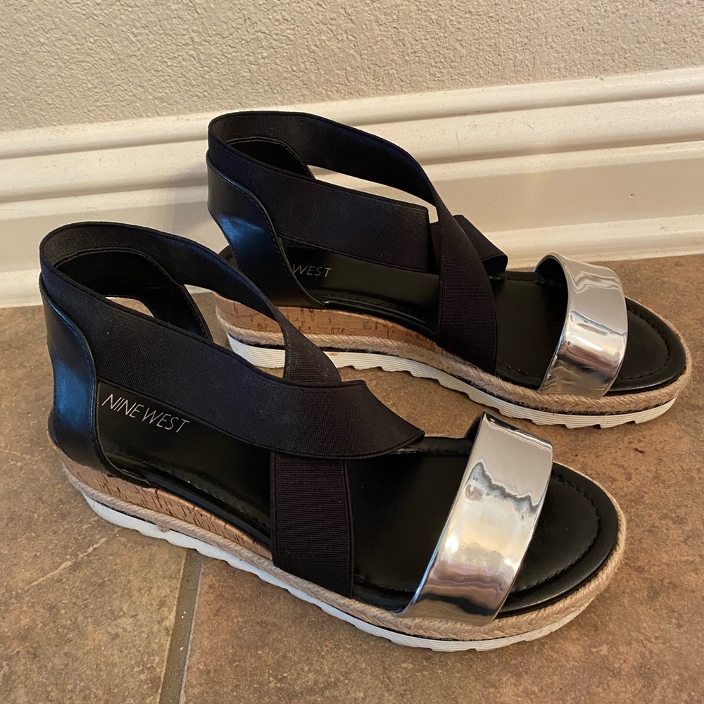 Nine West black sandals